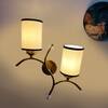 Devansh Metal Electric Wall Light in Gold Colour with White & Black Shade Count of 2 Lights