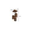 Trikona Brown Solid Wood Cluster Hanging Light