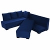 Melo 3 Seater Left Sectional Velvet Sofa Cum Bed in Navy Blue colour
