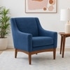 Claudia Boucle Fabric Arm Chair in Blue Colour