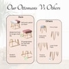 Crest Jacquard Metallic Stool in Maroon & White Color Set of 2
