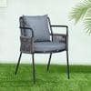 Paola Outdoor Accent Patio Weaving Chair Gun Metal in Grey
