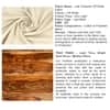 Nayla Soild Wood Stool with White Fabric upholestery & Teak Finish Legs