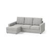 Apollo Sofa (Colour : Vapour Grey, Cushion : Hard, Back Type : High Back, Seating Capacity : Left Aligned 2 Seater + Left Aligned Chaise + Ottoman)