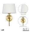 Dryden Shine Brass Finish Metal Wall Light