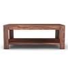 Striado Rectangular Solid Wood Coffee Table In Teak Finish