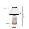 Devansh Conical White & Black  Cotton Shade Lamp With Wood & Mosaic Glass Base For Decoration/Office/Home/Gifting/Study For Decoration/Office/Home/Gifting/Study -(10X10X14.5) Inches -A