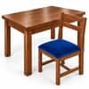 Globally Indian Sarala Solid Sheesham Wood 4 Seater Dining Table Set 4 Chairs Navy Blue