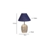 Blue Jute with White Brushed Wood Table Lamp