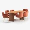 Archi Stainless Steel Dining Chair with Armrest in Gold Finish