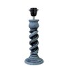 Grey Stone Finish Handpainted And Hancarved Distress Wooden Table Lamp