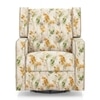 Irene One Seater Rocker Swivel Recliner in Mustard Floral Velvet Colour