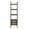 Strava Solid Wood and Cane Bookshelf in Dark chestnut Finish