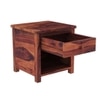 Madhavi Solid Wood Bedside Table in Teak Finish