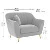 Rivo Velvet 1 Seater Sofa in Grey Color