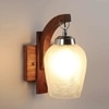Devansh Solid Wood Electric Wall Light in Brown Colour with White Shade Count of 1 Light