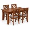 Globally Indian Patrika Solid Sheesham Wood 4 Seater Dining Table Set 4 Chairs Grey