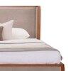 Kingsley Fabric King  Size Bed With Hydraulic Storage (Textured Beige Colour)