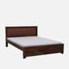 Dhunja Solid Sheesham Wood  King Size  Upholstered  Bed In Provincial Teak Finish