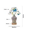 Devansh Conical Multi Cotton Shade Lamp With Wood & Mosaic Glass Base For Decoration/Office/Home/Gifting/Study For Decoration/Office/Home/Gifting/Study -(10X10X14.5) Inches -A