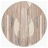 Handmade Round Wool Rug Modern Minimalist Beige 4 Feet Carpet