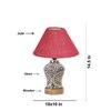 Devansh Conical Pink Jute Shade Lamp With Wood & Mosaic Glass Base For Decoration/Office/Home/Gifting/Study For Decoration/Office/Home/Gifting/Study -(10X10X14.5) Inches -A