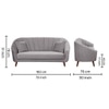 Nilo Velvet 3 Seater Sofa in Grey Colour