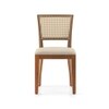Reed Solid Wood Dining Chair Set Of 2 In Finish Amber Walnut And Colour Macadamia Brown Hopsack Weave