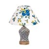 Devansh Conical Multi Cotton Shade Lamp With Wood & Mosaic Glass Base For Decoration/Office/Home/Gifting/Study For Decoration/Office/Home/Gifting/Study -(10X10X14.5) Inches -A