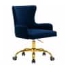 Doe Buck Adan Modern Blue Velvet Office Chair