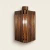 Trikona Brown Solid Wood Wall Lights