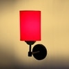 Devansh Metal Electric Wall Light in Black Colour with Red Shade Count of 1 Light