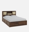 Kambry Solid Wood King  Size Upholstered Bed With Box Storage (Provincial Teak Finish)
