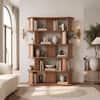 Imola Solid Wood Bookshelf In Amber Walnut Finish