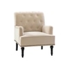 Velora Tufted Back Fabric Lounge Chair- Off White