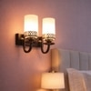 Eliante Wall Lights Mild Steel, Glass & Glass Material Brown,Gold & White Finish