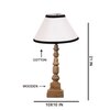 Devansh Multicolor Cotton Table Lamp With  Wood Natural Base (10X10X21 Inches)-33
