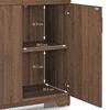 Hubert 6 Door Tall Display Cabinet in Classic Walnut Finish