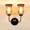 Devansh Metal Electric Wall Light in black Colour with Lavender Shade Count of 2 Lights