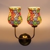 Devansh Metal Electric Wall Light in Gold Colour with Multicolor Shade Count of 2 Lights