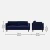 Tharoli Velvet 2 Seater Sofa Navy Blue Colour