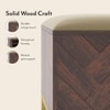 Nina 4 Pairs Solid Wood Shoe Cabinet With Seat In Mango Walnut Finish Taupe Leatherette