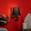 Devansh Solid Wood Electric Wall Light in Black Colour with Black Shade Count of 1 Light