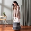 Hoist Collection Black Pouf With Faux Leather Strap