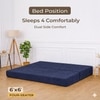 Coirfit Folding 4 Seater Double Foam Fold Out Sofa Cum Bed  in Dark Blue Colour
