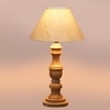 Devansh Off White Cotton Table Lamp With  Wood Natural Base (10X18 Inches)-27