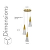 Blenheim  3 Light Acrylic Led Pendant Light