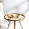 Oalveil Solid Wood Side Table in Walnut Brown Finish