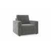 Apollo Compact 1 Seater Fabric Sofa in Ash Grey Velvet Colour