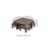 Blane Sheesham Wood 4 Seater Coffee Table Set In Antique Grey Finish Green Sparkle Velvet Cushion
